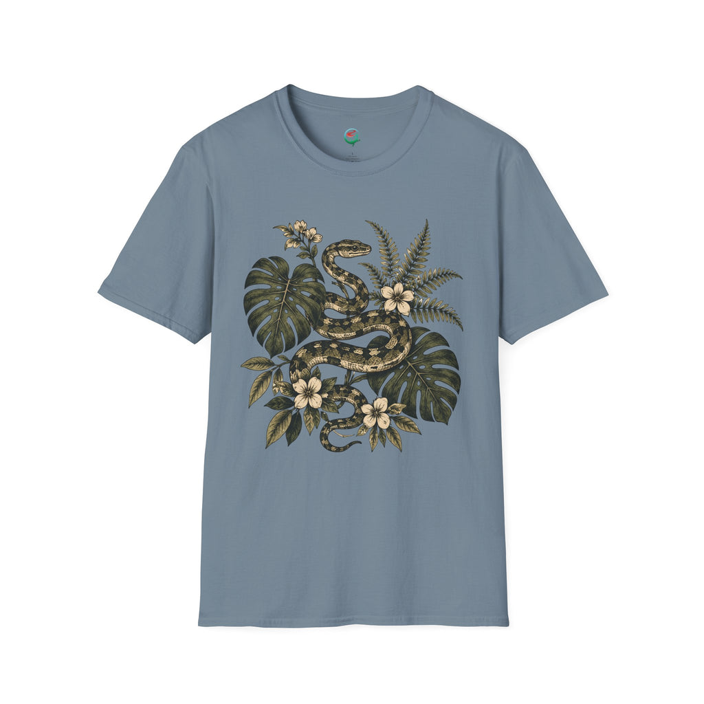 Botanical Snake Graphic T-Shirt | Vintage Floral Reptile Tee