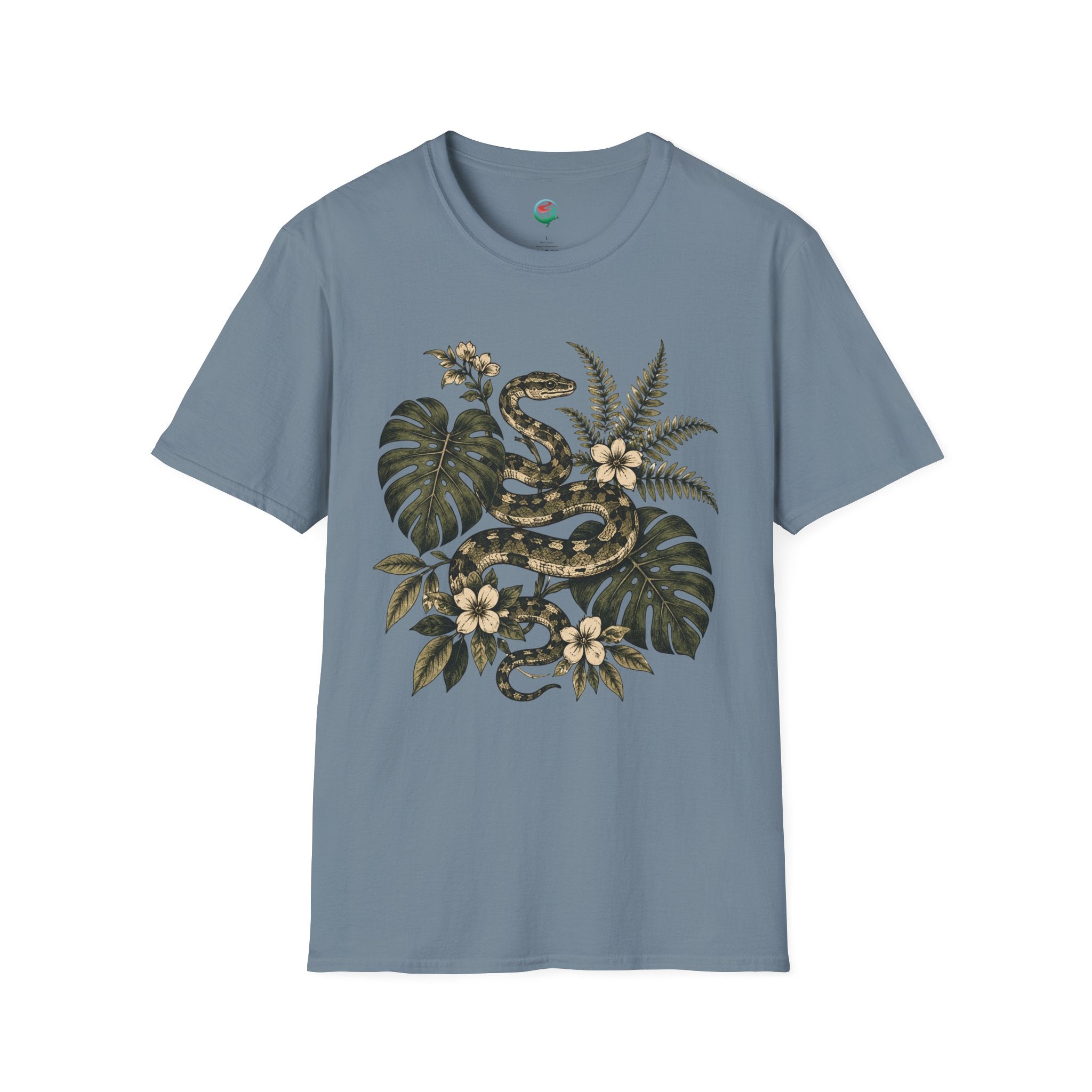 Botanical Snake Graphic T-Shirt | Vintage Floral Reptile Tee
