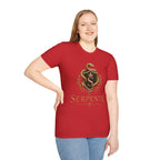 Serpente Crest T-Shirt — Gold Snake Shield Graphic