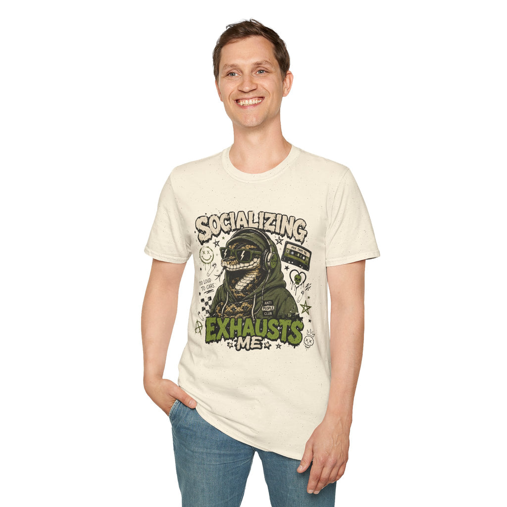 Socializing Exhausts Me T-Shirt — Funny Introvert Graphic Tee