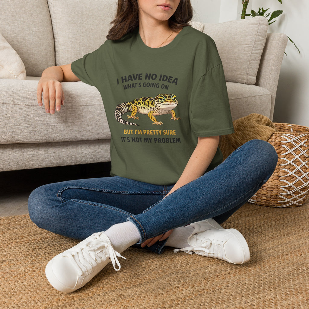 Leopard Gecko Graphic Tee — "I Have No Idea What's Going On" Funny Lizard T-Shirt