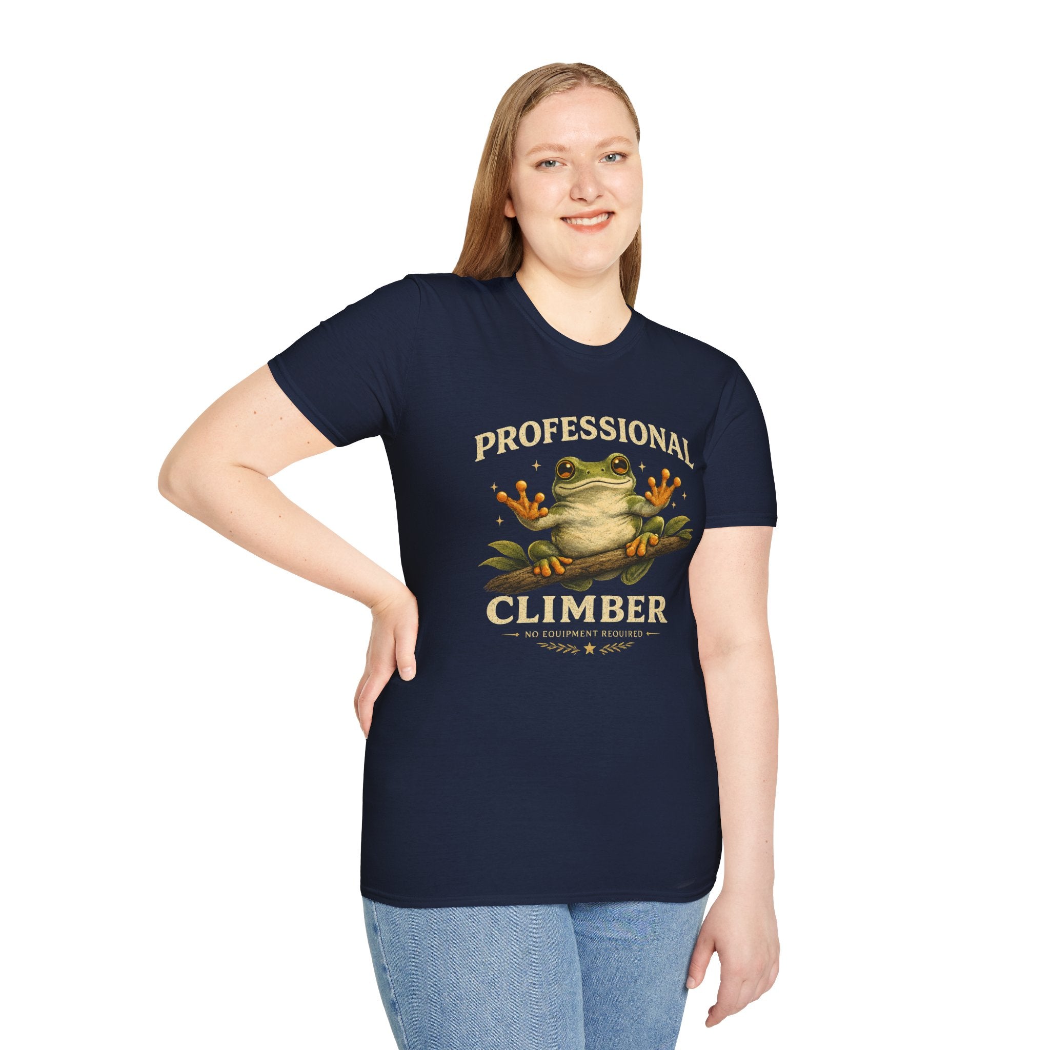 Professional Climber – No Equipment Required Tree Frog Graphic T-Shirt