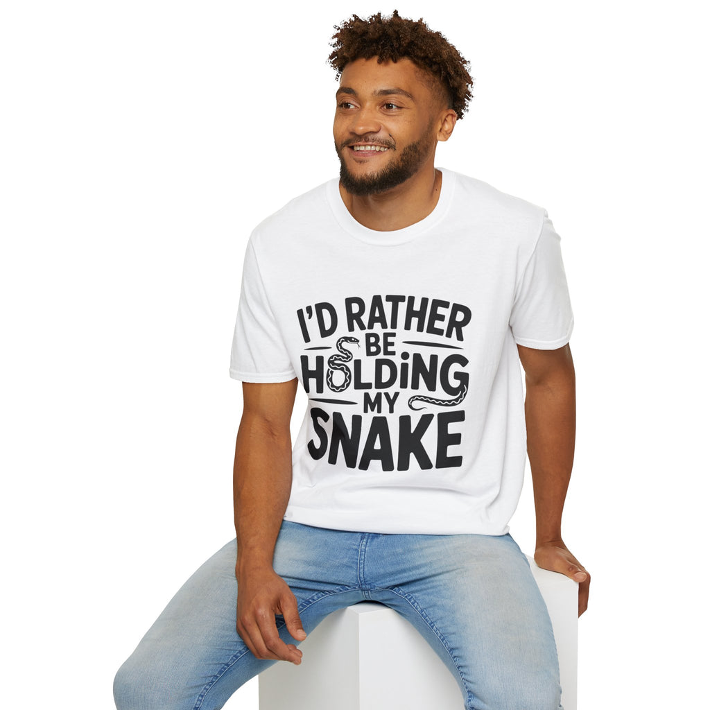 Snake Lover T-Shirt — "I'd Rather Be Holding My Snake" Graphic Tee