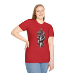 Snake and Dagger T-Shirt — Black Tattoo-Style Serpent Graphic Shirt