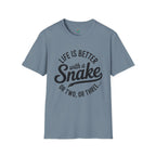 Snake Lover T-Shirt — "Life Is Better With a Snake" Graphic Tee