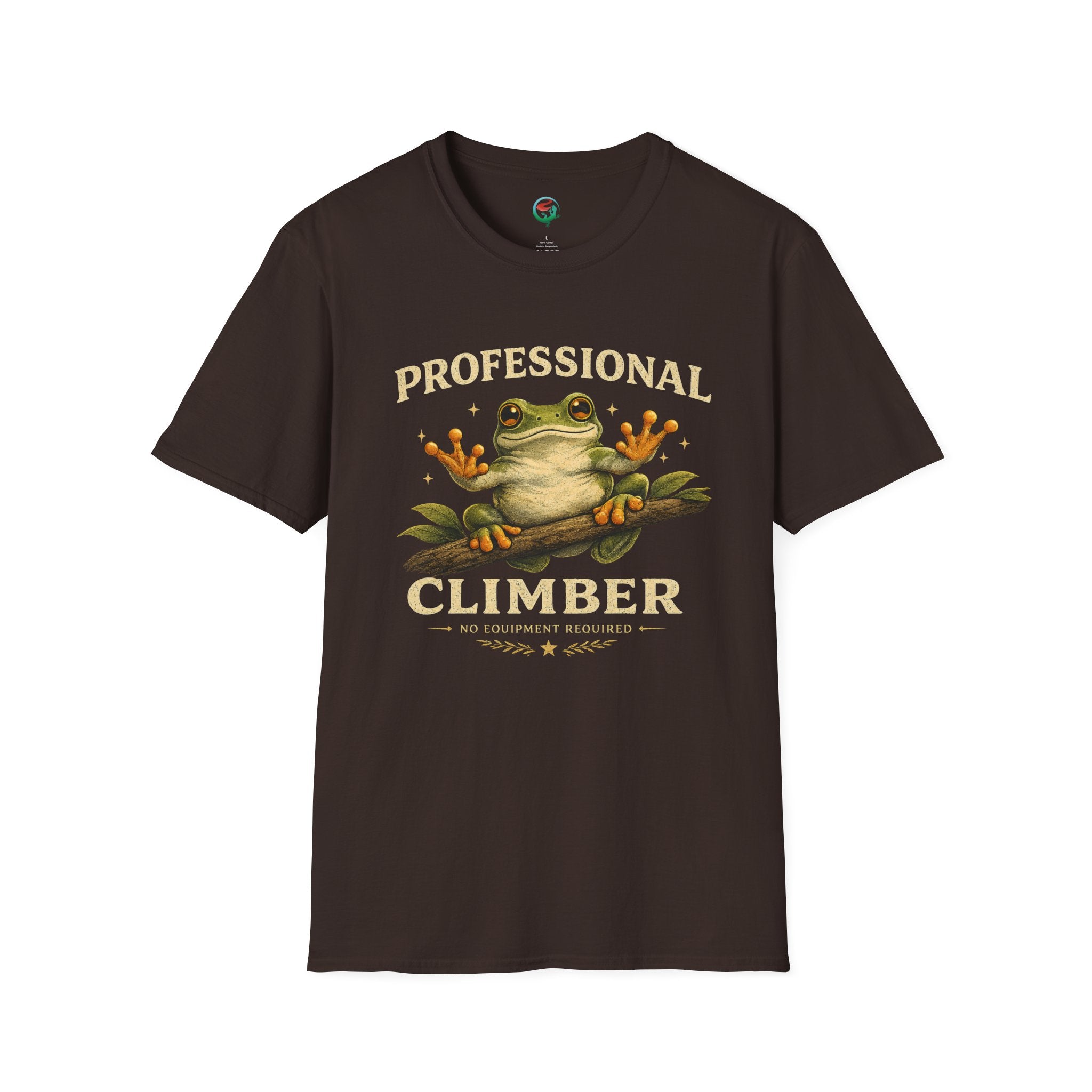 Professional Climber – No Equipment Required Tree Frog Graphic T-Shirt