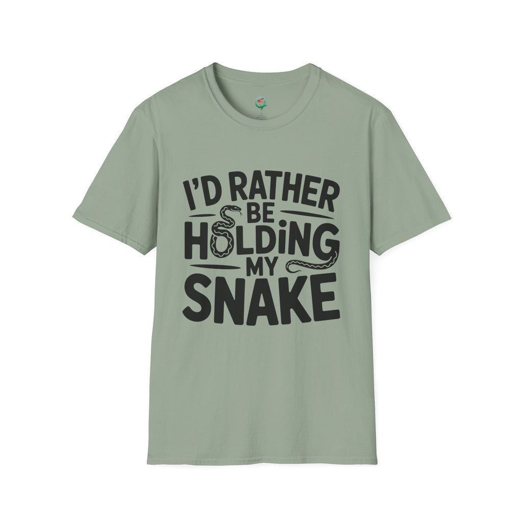 Snake Lover T-Shirt — "I'd Rather Be Holding My Snake" Graphic Tee