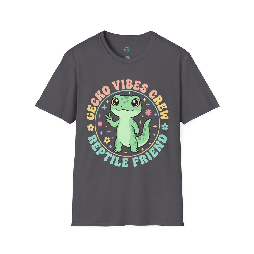 Gecko Vibes Crew T-Shirt — Cute Reptile Friend Graphic Tee