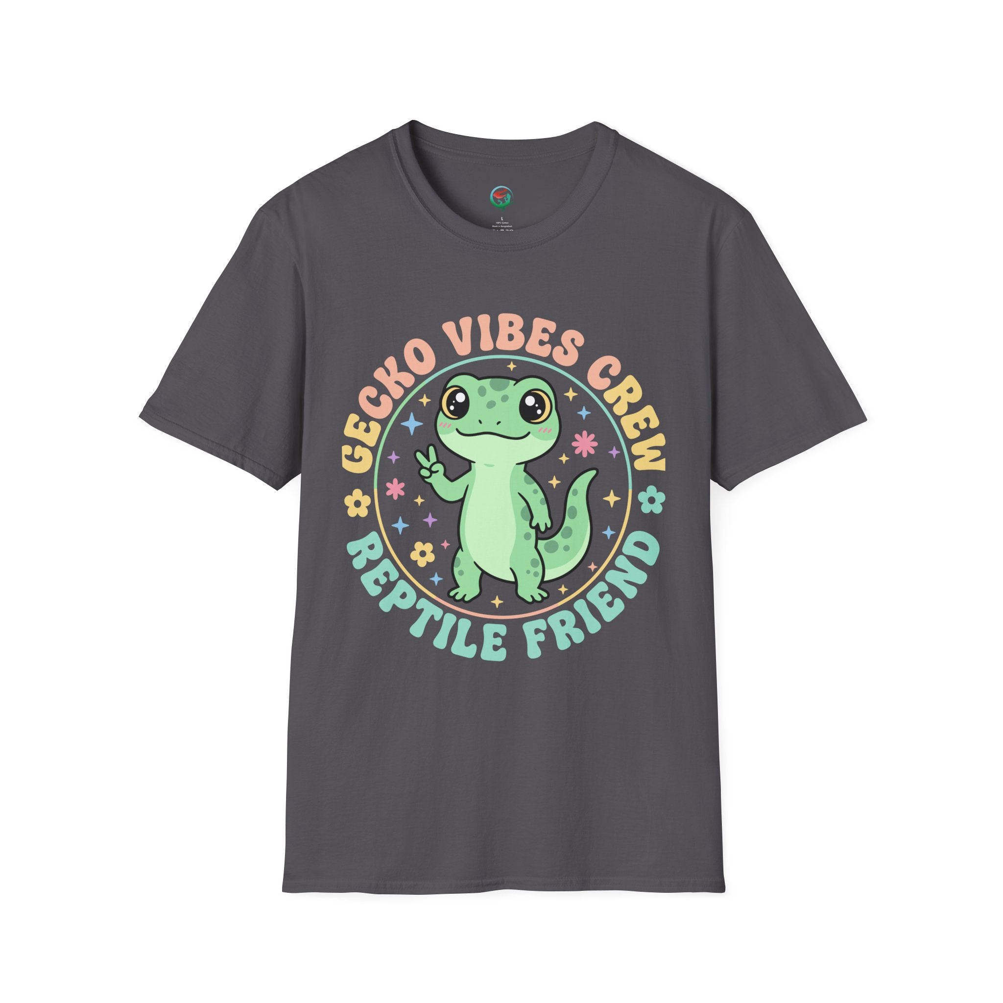 Gecko Vibes Crew T-Shirt — Cute Reptile Friend Graphic Tee