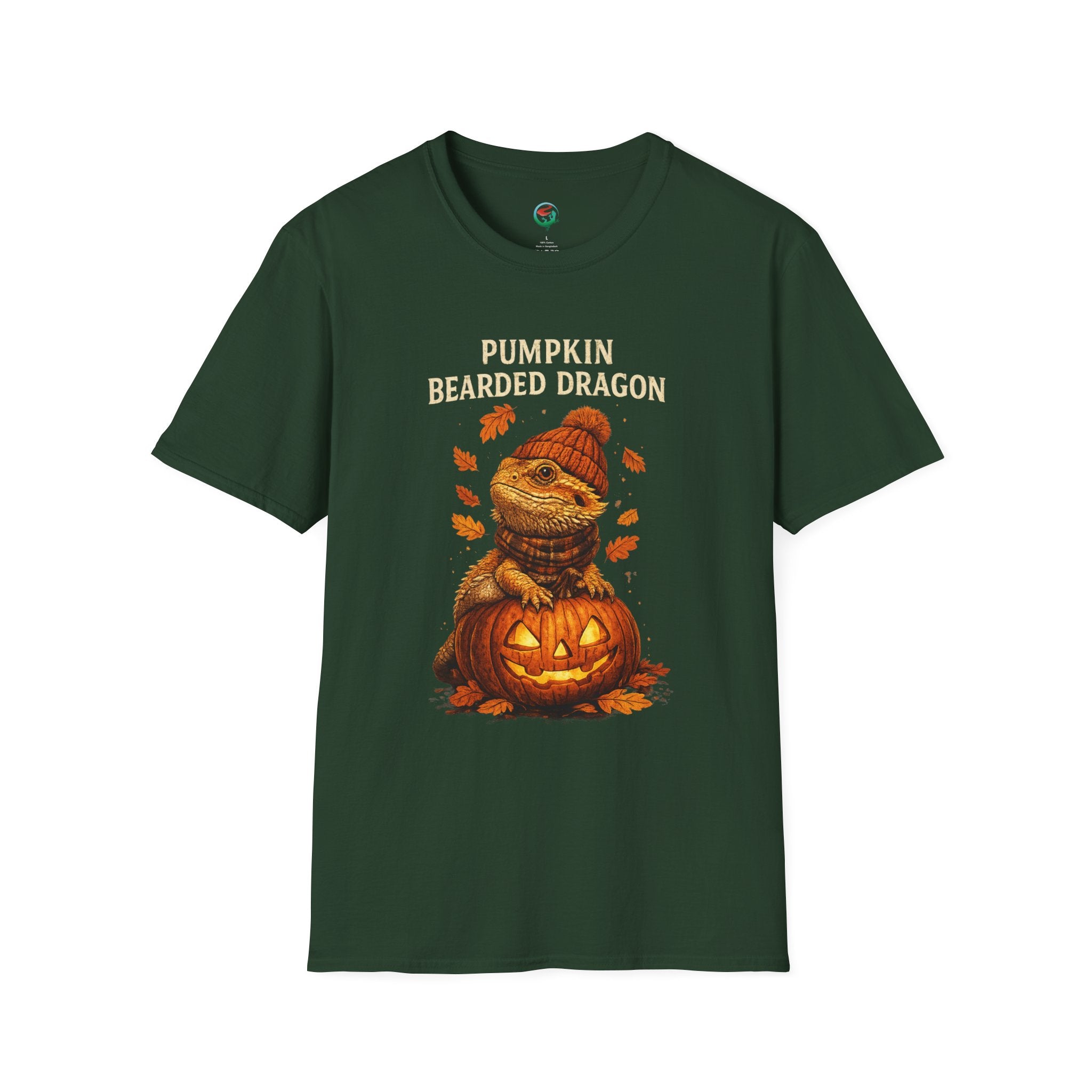 Pumpkin Bearded Dragon T-Shirt — Cute Fall Halloween Reptile Tee