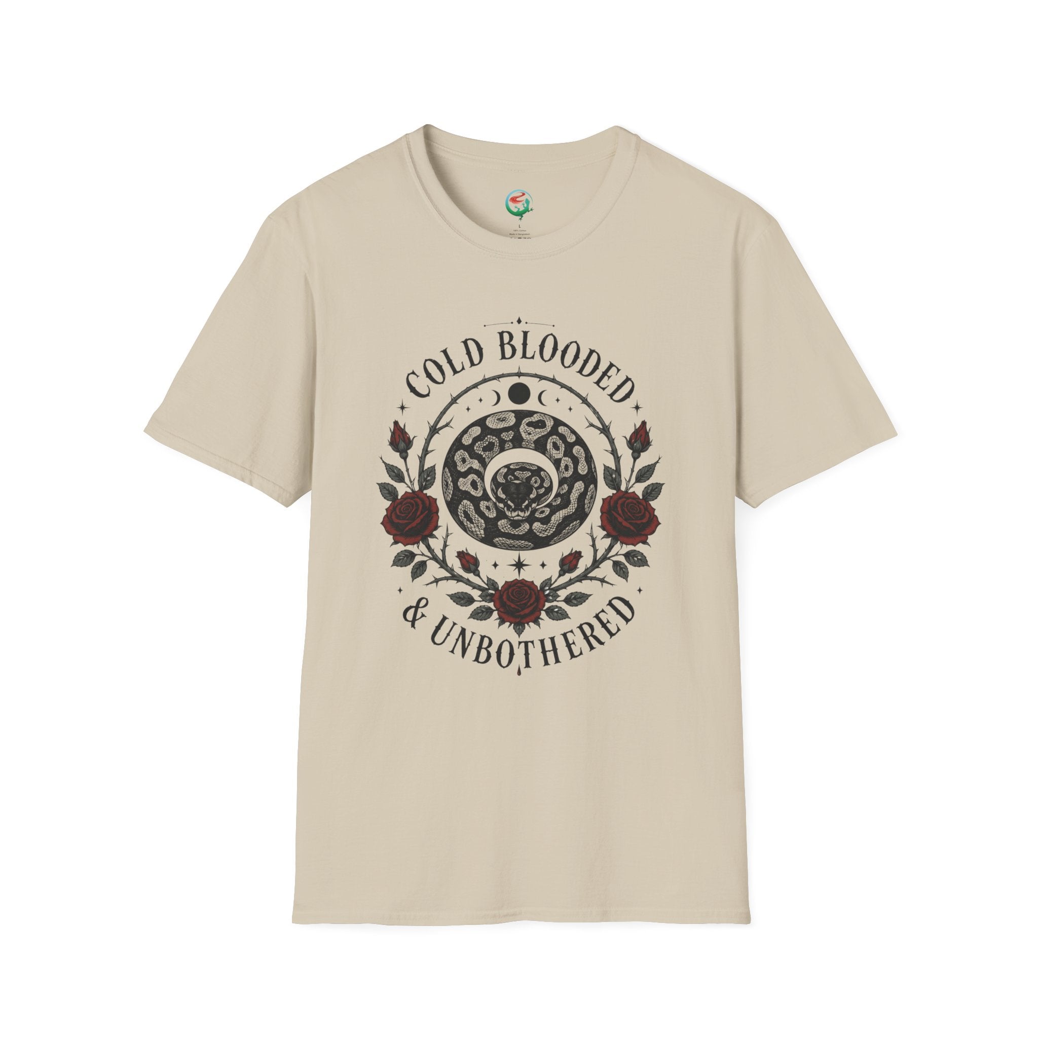 Cold Blooded & Unbothered Snake T-Shirt — Floral Leopard Coil Graphic Tee