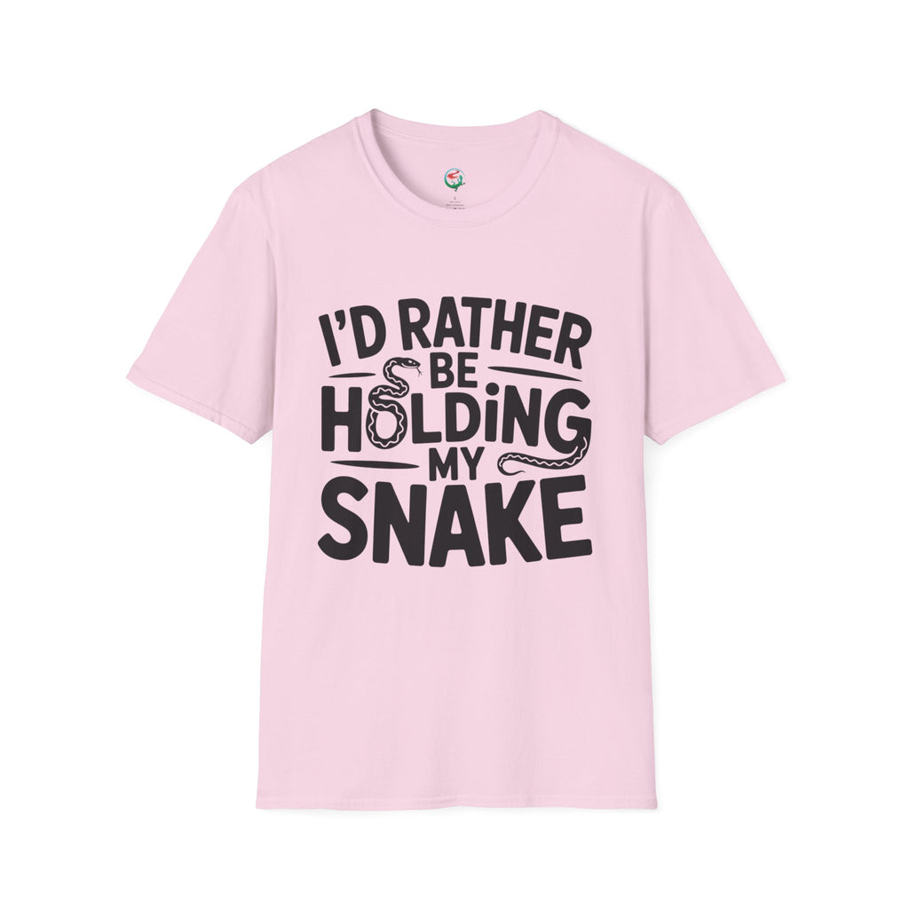 Snake Lover T-Shirt — "I'd Rather Be Holding My Snake" Graphic Tee