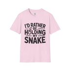 Snake Lover T-Shirt — "I'd Rather Be Holding My Snake" Graphic Tee