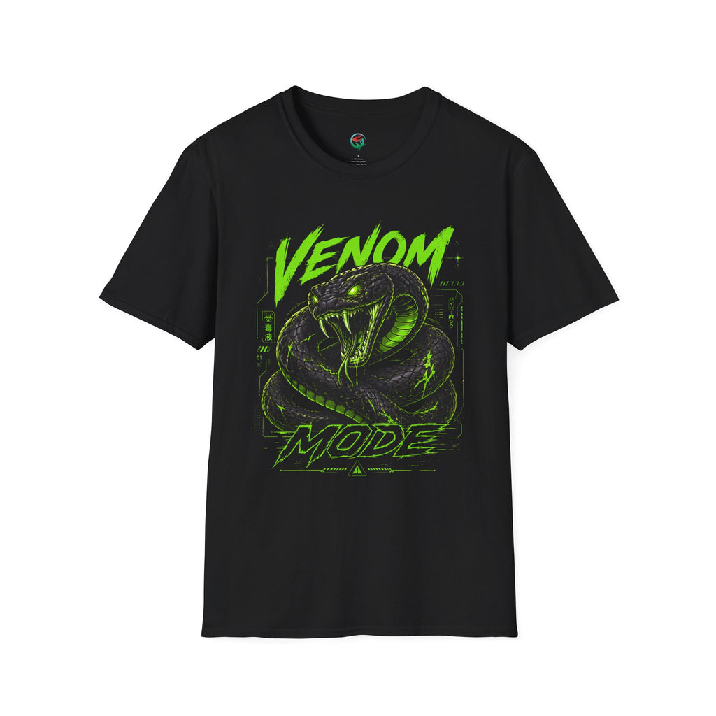 Venom Mode Graphic T-Shirt — Neon Green Snake Illustration