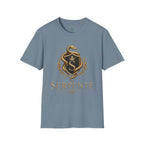 Serpente Crest T-Shirt — Gold Snake Shield Graphic