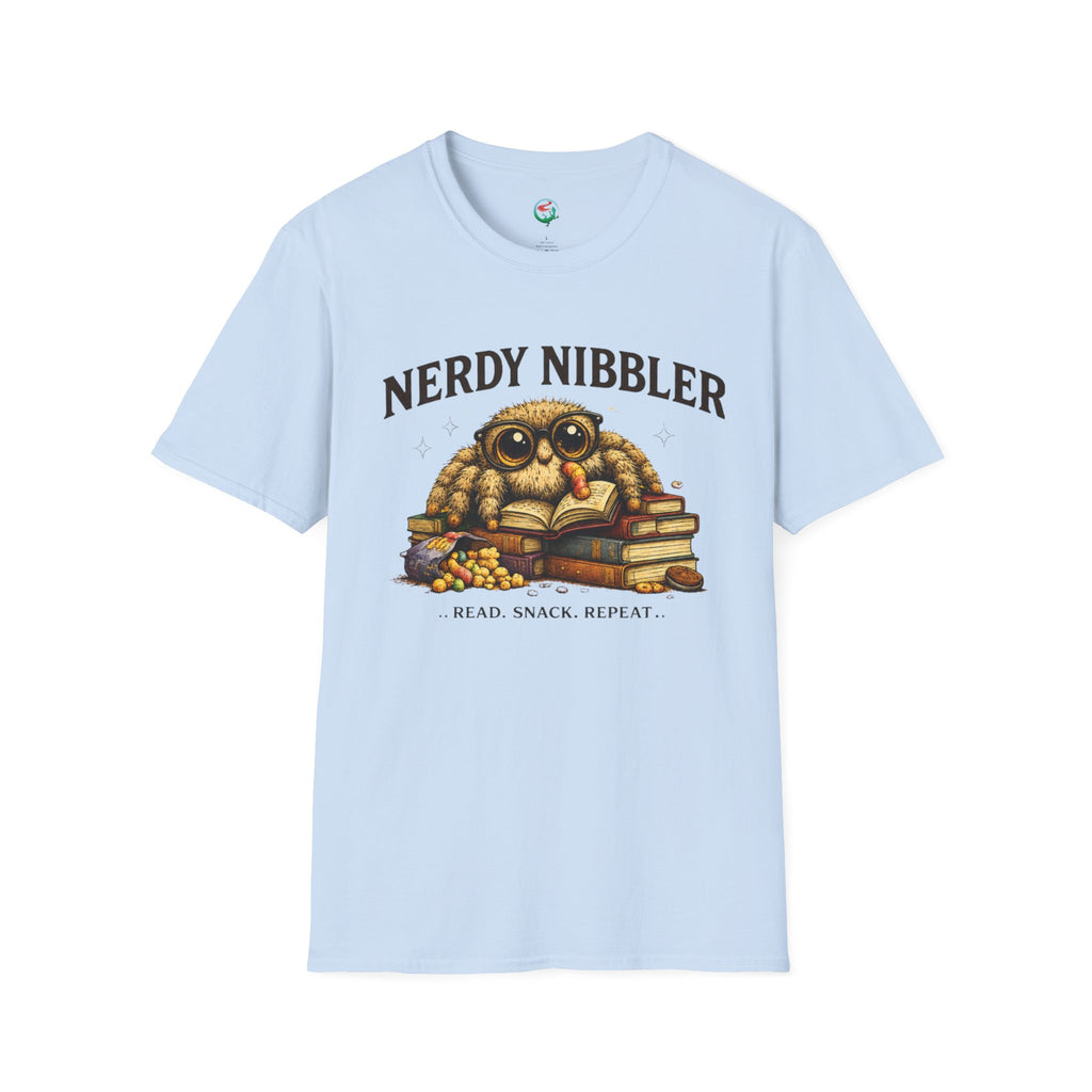 Nerdy Nibbler – Read. Snack. Repeat. Jumping Spider Graphic T-Shirt