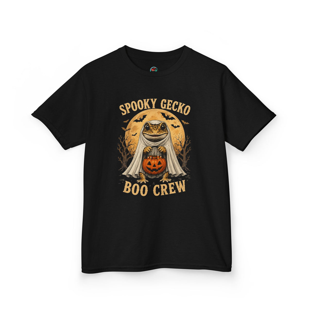Kids Halloween T‑Shirt — "Spooky Gecko Boo Crew" Pumpkin Ghost Tee