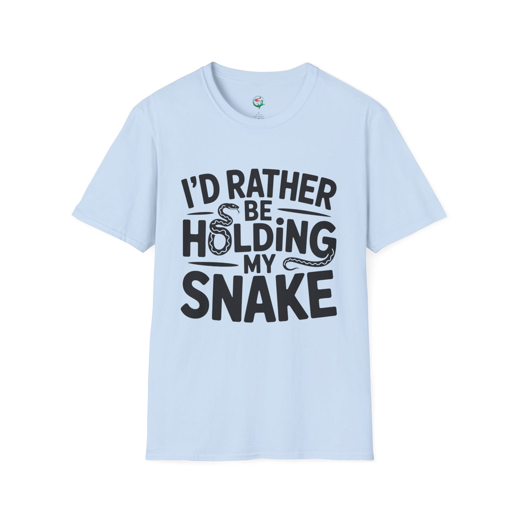 Snake Lover T-Shirt — "I'd Rather Be Holding My Snake" Graphic Tee