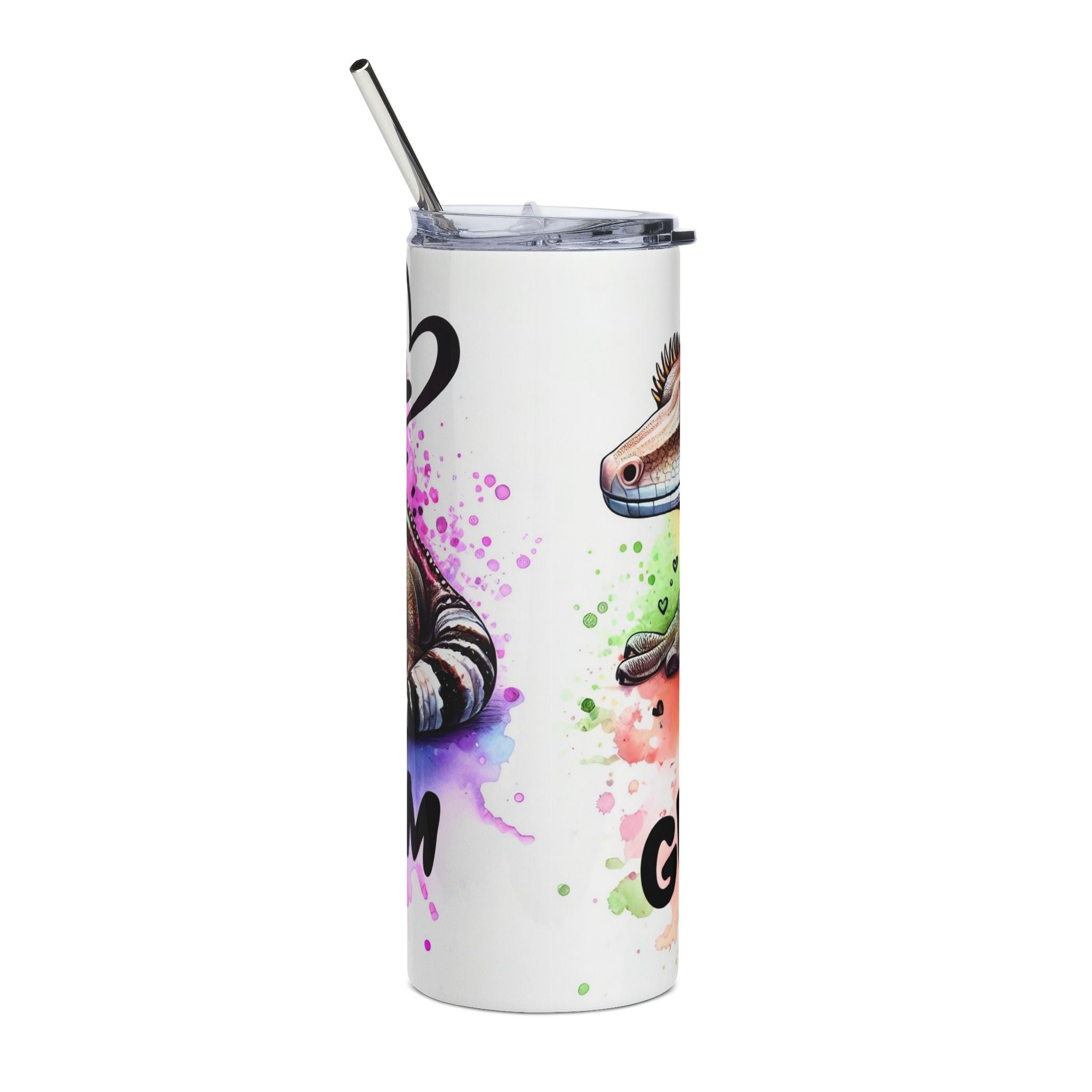 Gecko Mom 20oz Stainless Steel Tumbler — Colorful Reptile Lover Travel Cup