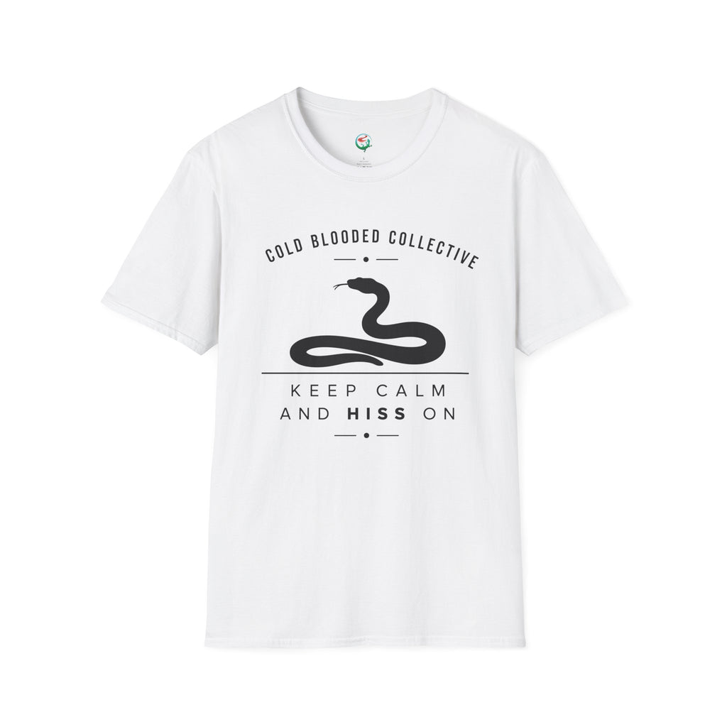 Cold Blooded Collective Snake T-Shirt — "Keep Calm and Hiss On" Graphic Tee