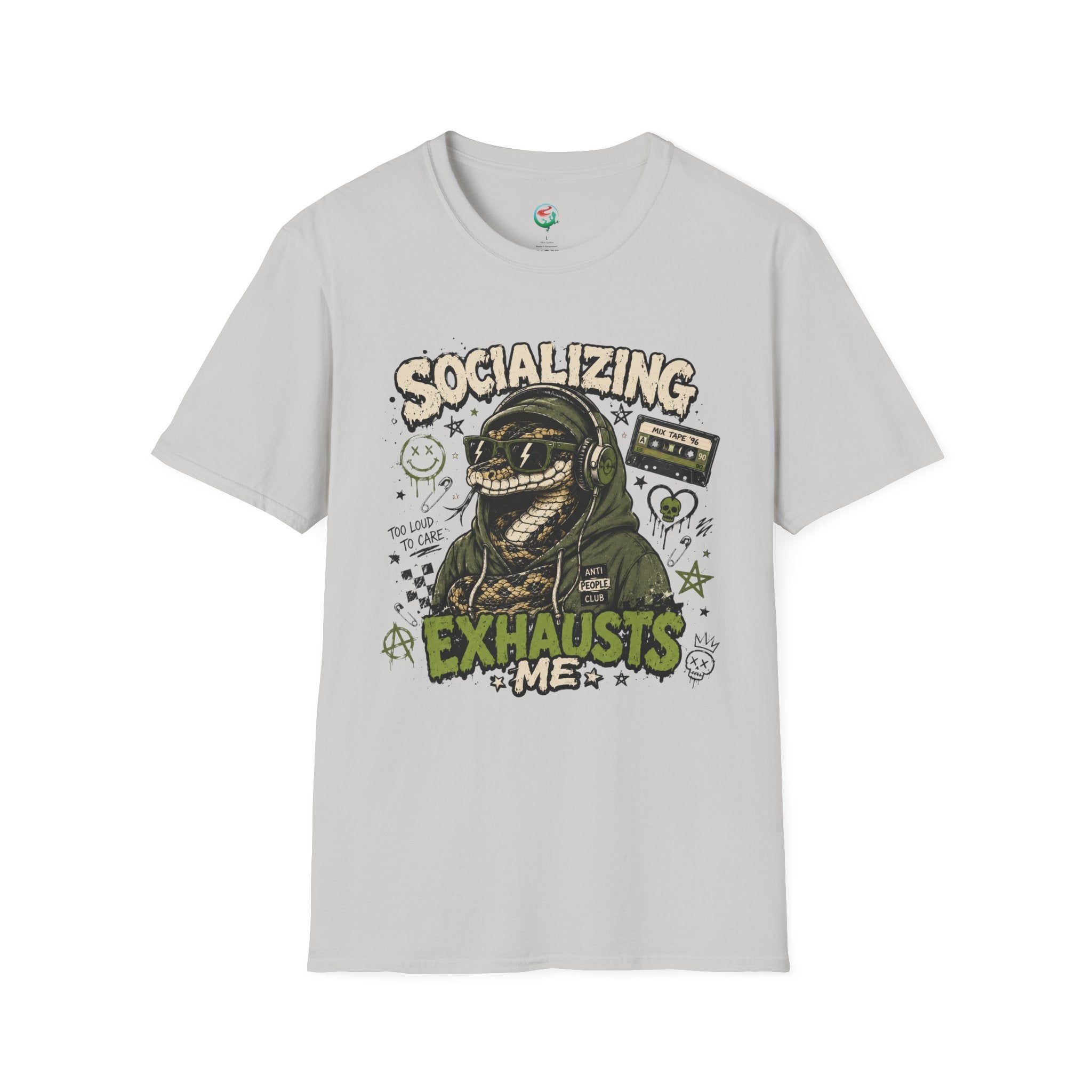 Socializing Exhausts Me T-Shirt — Funny Introvert Graphic Tee