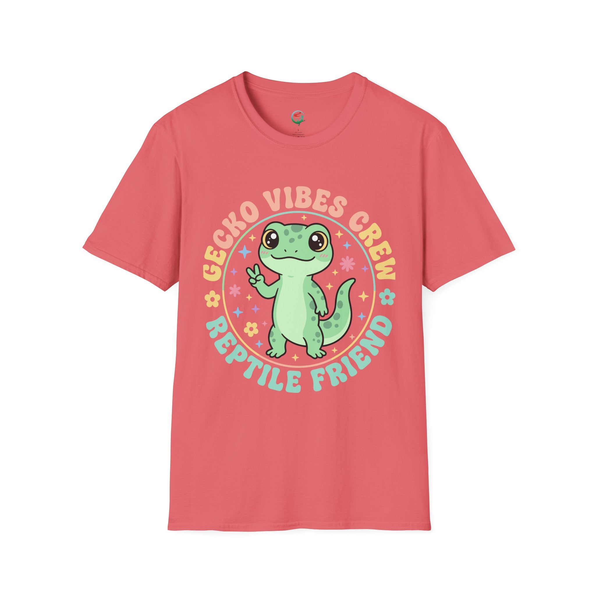 Gecko Vibes Crew T-Shirt — Cute Reptile Friend Graphic Tee