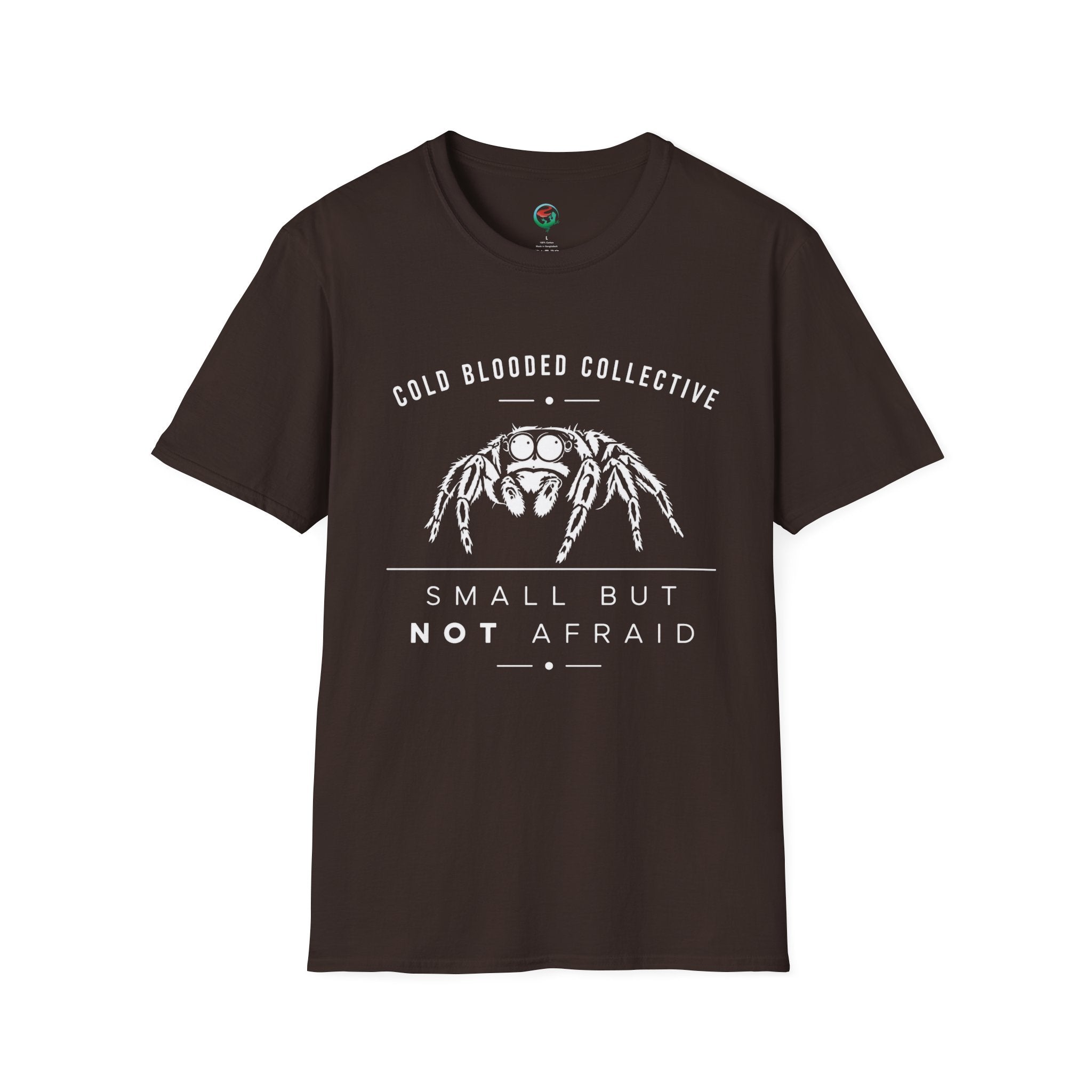 Jumping Spider T‑Shirt — "Cold Blooded Collective: Small But Not Afraid"
