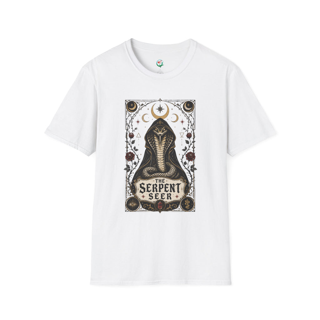 Serpent Seer T-Shirt — Mystical Cobra & Moon Phase Graphic Tee