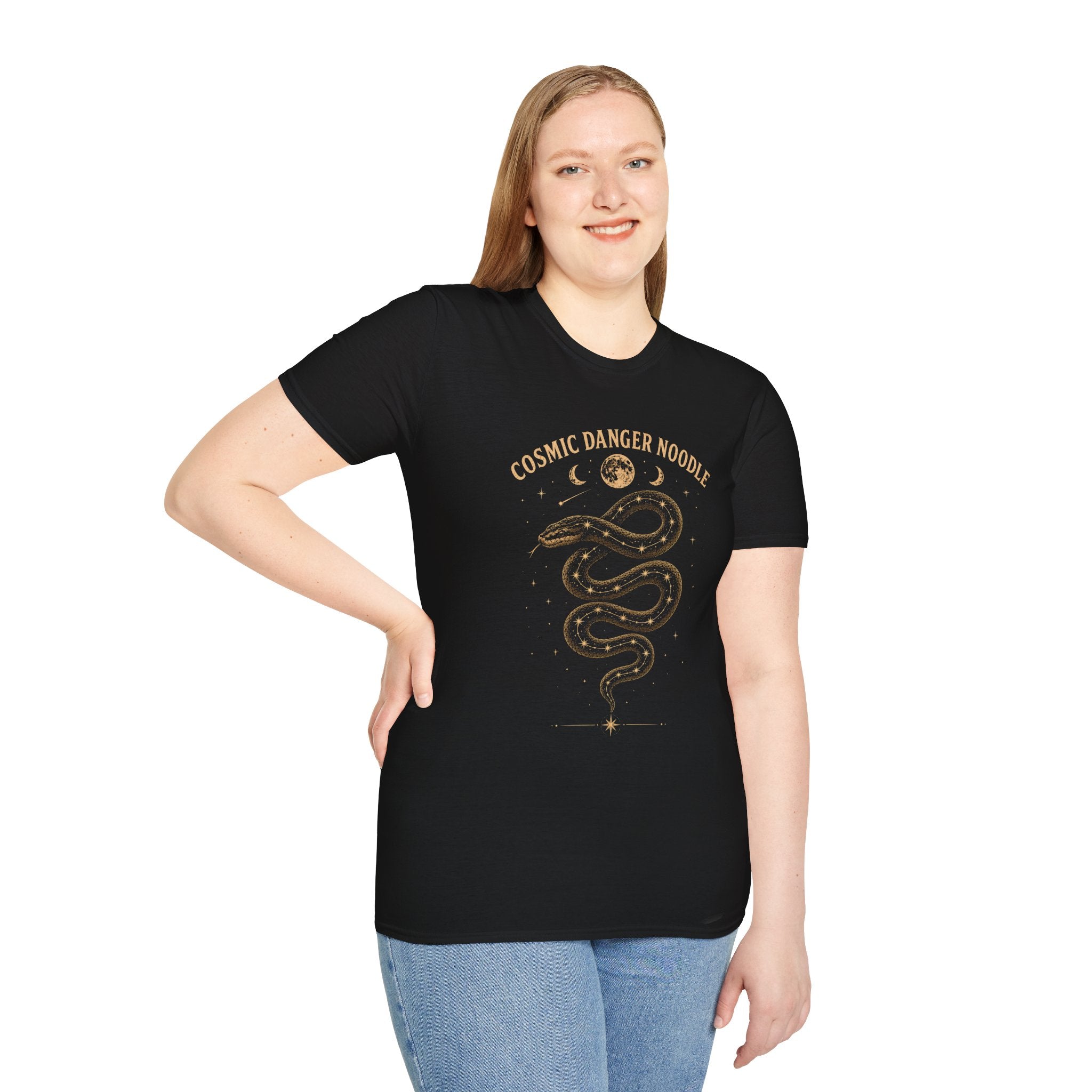 Cosmic Danger Noodle T-Shirt — Vintage Celestial Snake Tee