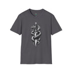 Snake and Dagger T-Shirt — Black Tattoo-Style Serpent Graphic Shirt