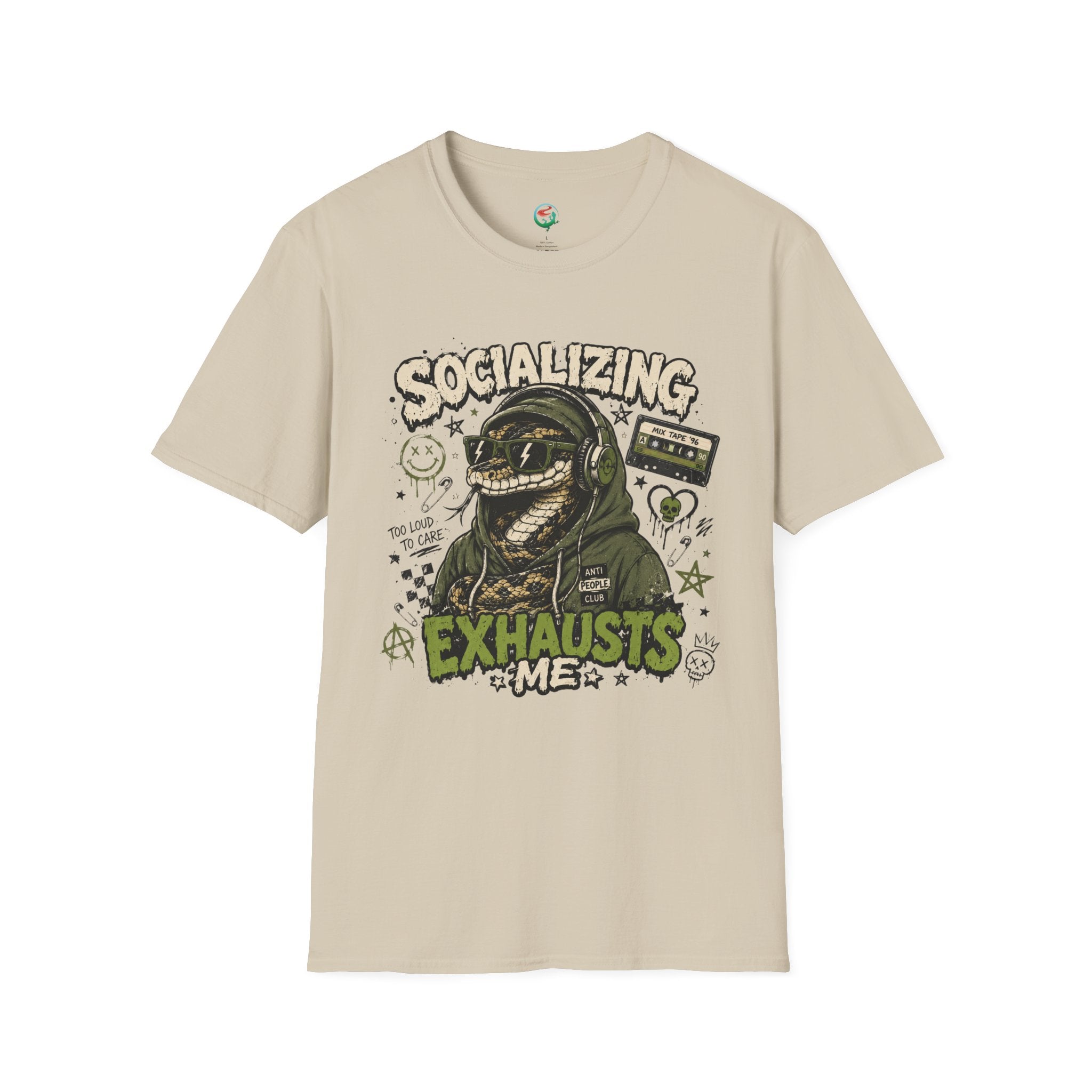 Socializing Exhausts Me T-Shirt — Funny Introvert Graphic Tee