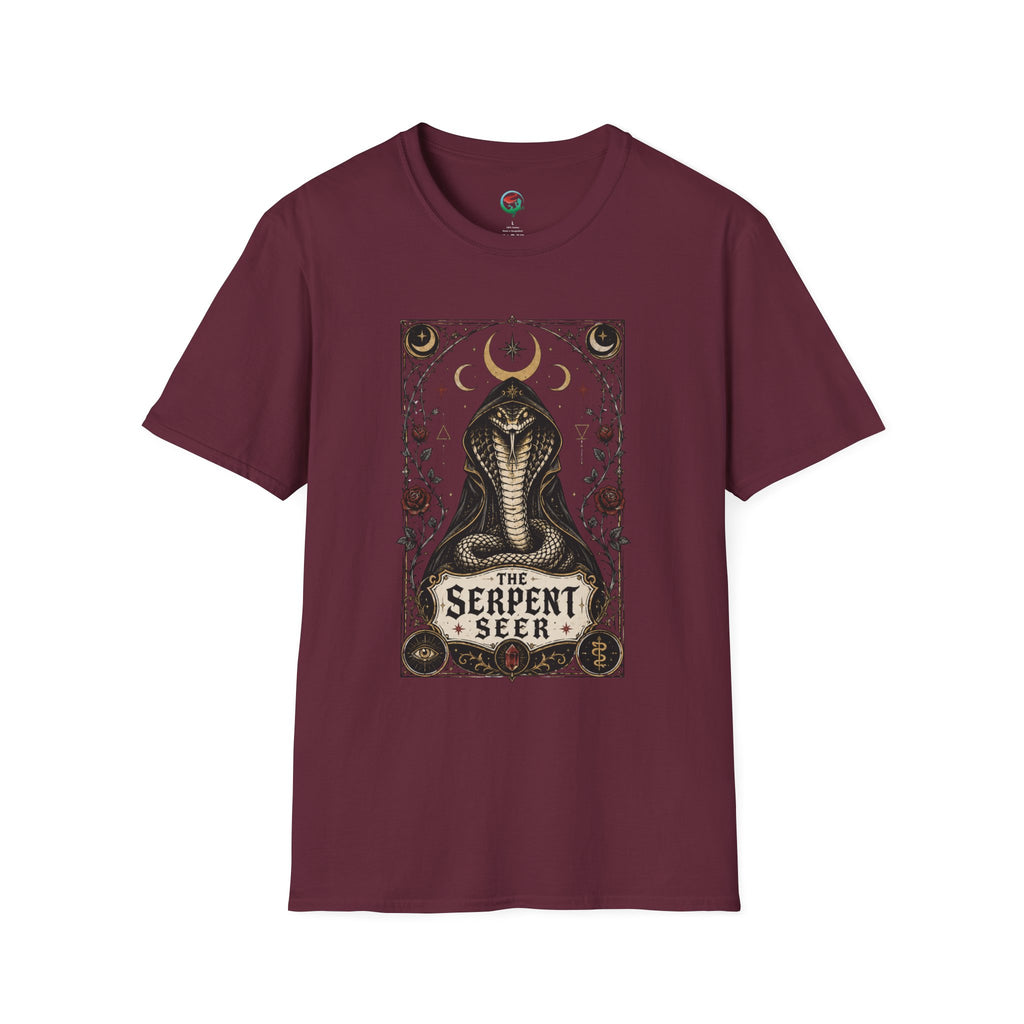 Serpent Seer T-Shirt — Mystical Cobra & Moon Phase Graphic Tee