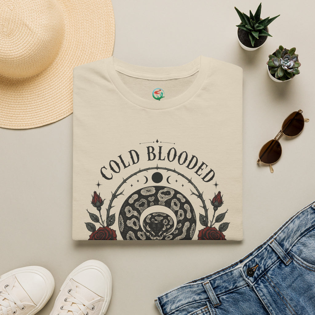Cold Blooded & Unbothered Snake T-Shirt — Floral Leopard Coil Graphic Tee