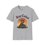 Stay Coiled Snake T-Shirt — Retro Vintage Sunset Graphic Tee