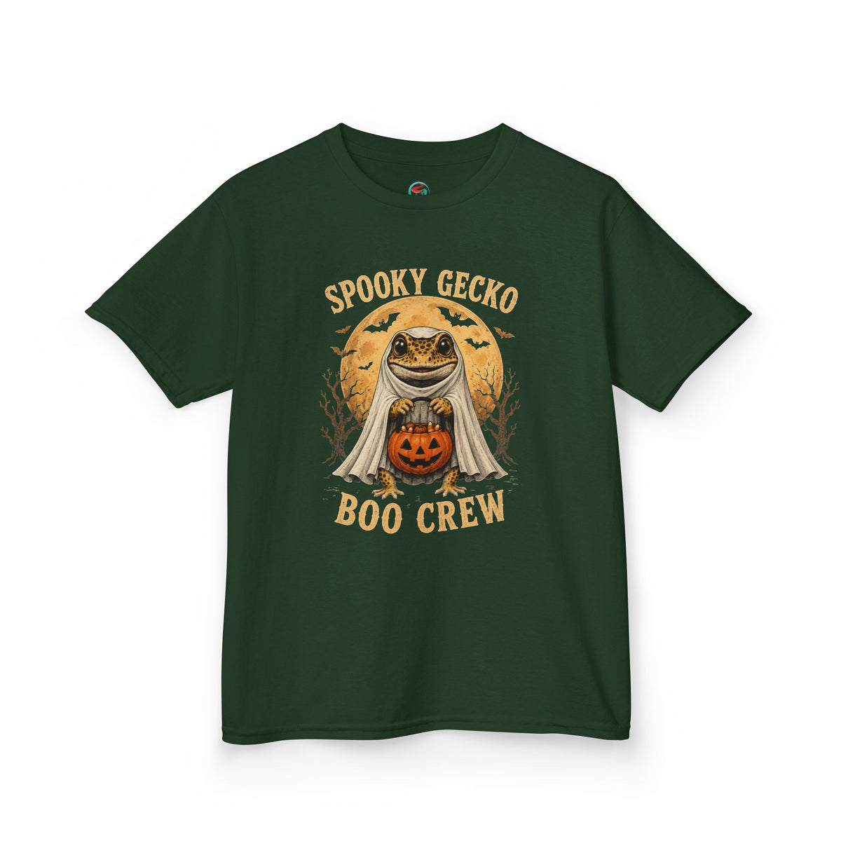 Kids Halloween T‑Shirt — "Spooky Gecko Boo Crew" Pumpkin Ghost Tee
