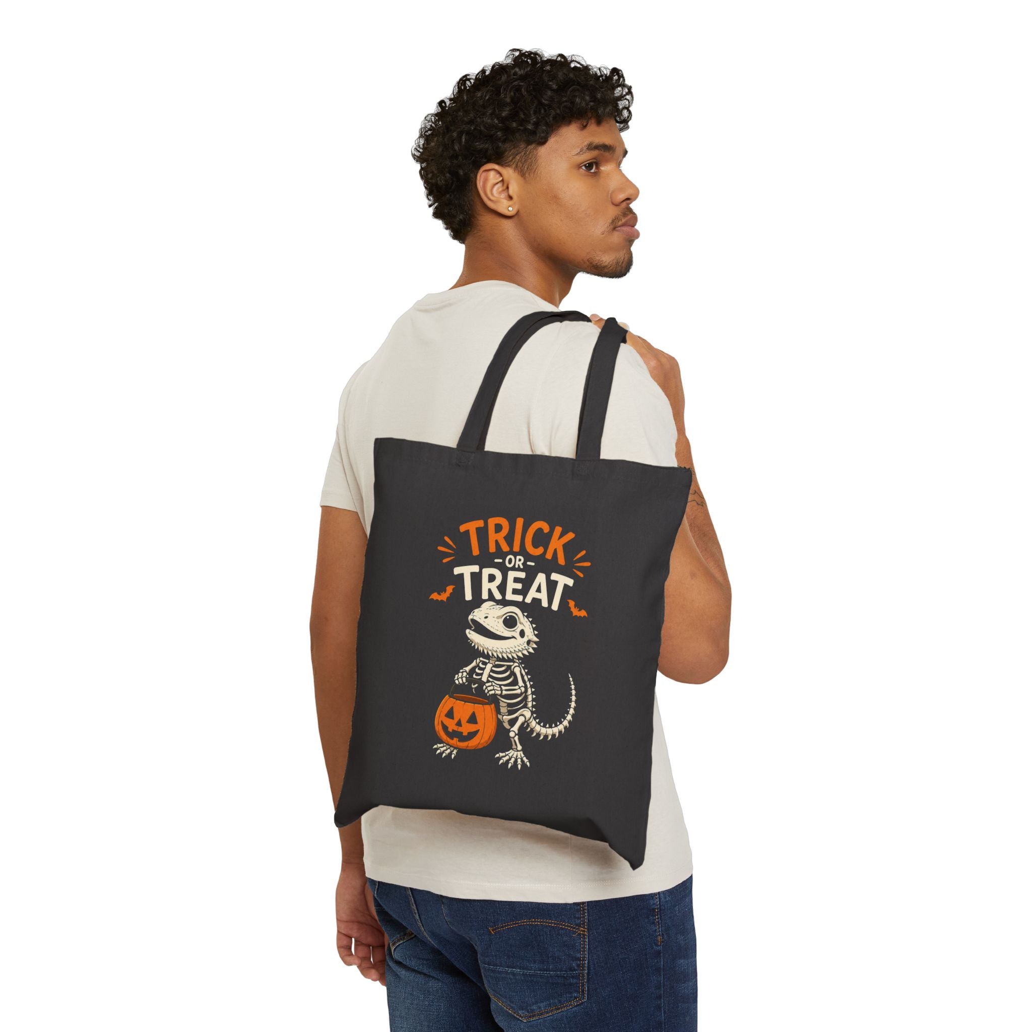 Trick or Treat Bearded Dragon Tote Bag | Halloween Reptile Bag