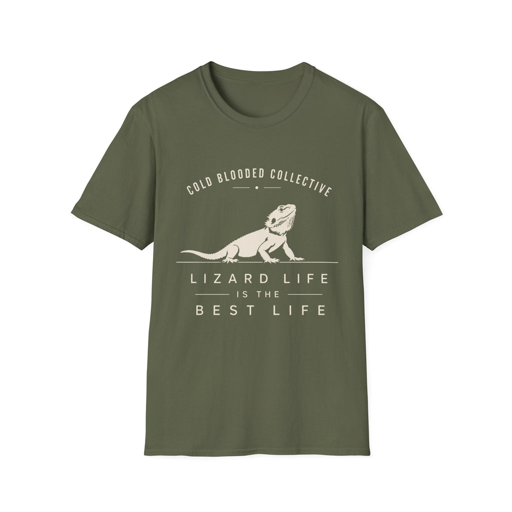 Lizard Life Tee — "Cold Blooded Collective" Bearded Dragon Graphic T-Shirt