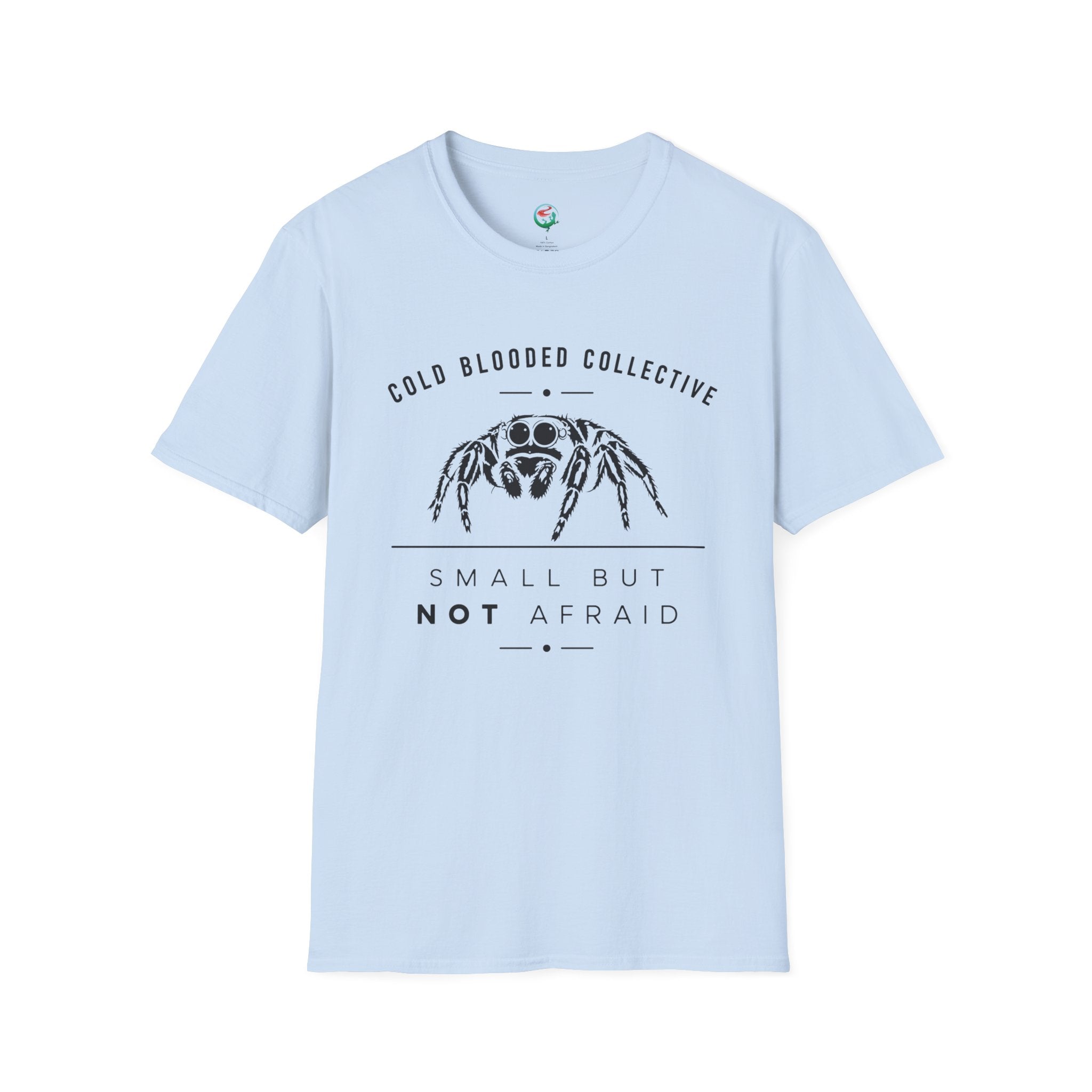 Jumping Spider T‑Shirt — "Cold Blooded Collective: Small But Not Afraid"