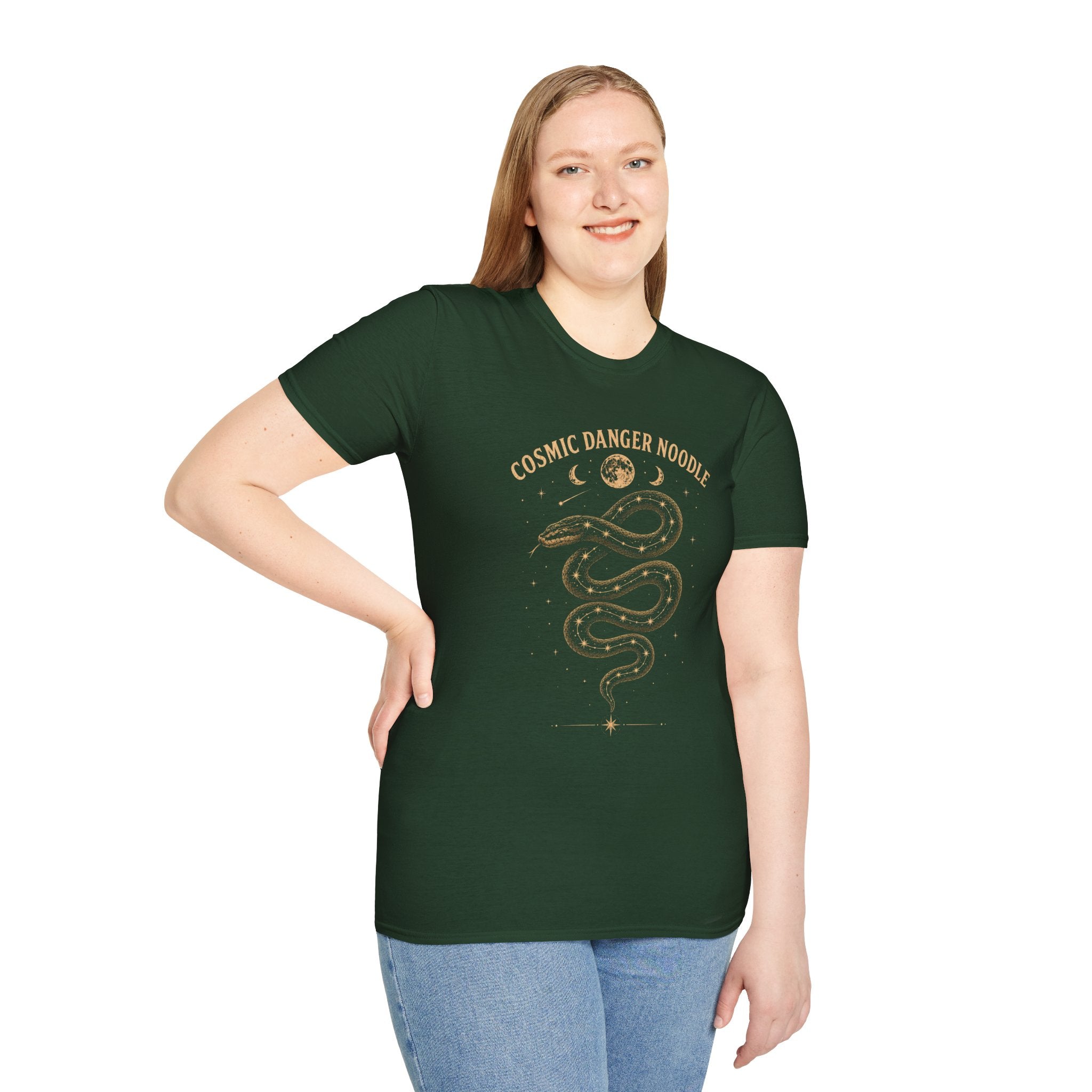 Cosmic Danger Noodle T-Shirt — Vintage Celestial Snake Tee