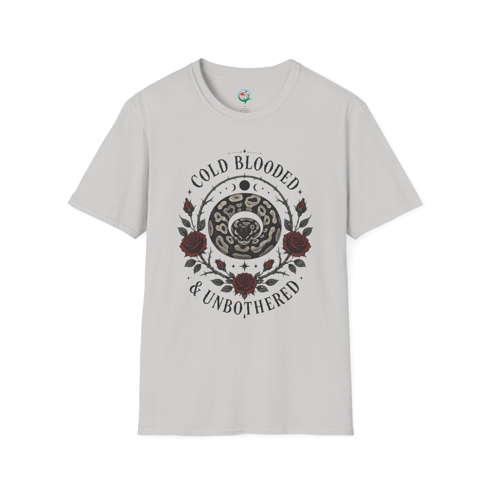 Cold Blooded & Unbothered Snake T-Shirt — Floral Leopard Coil Graphic Tee