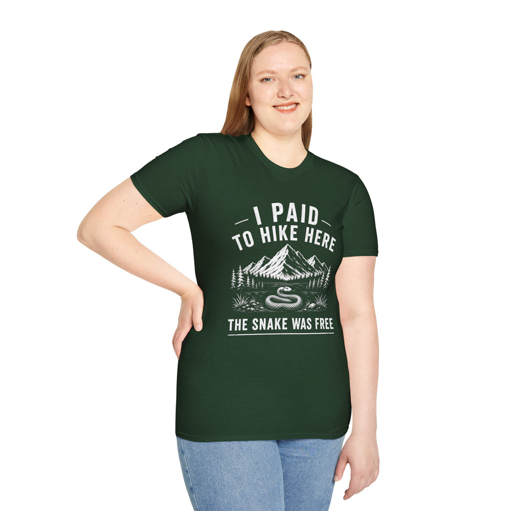 I Paid to Hike Here. The Snake Was Free. Shirt | Funny Snake Hiking Tee