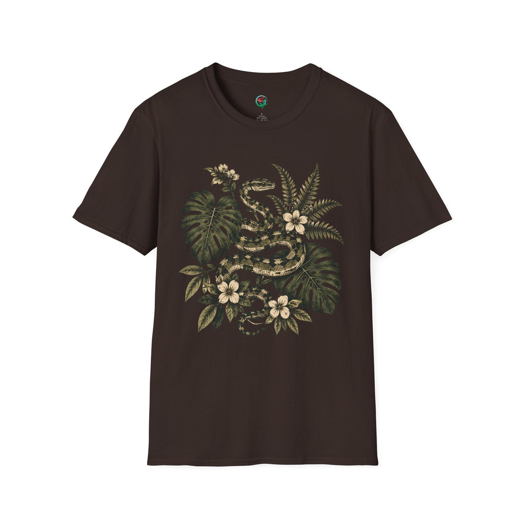 Botanical Snake Graphic T-Shirt | Vintage Floral Reptile Tee