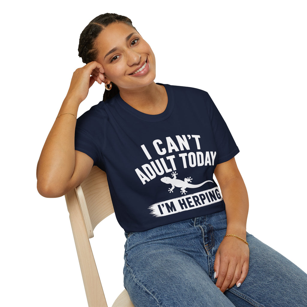 I Can't Adult Today I'm Herping Gecko Shirt | Funny Reptile Tee