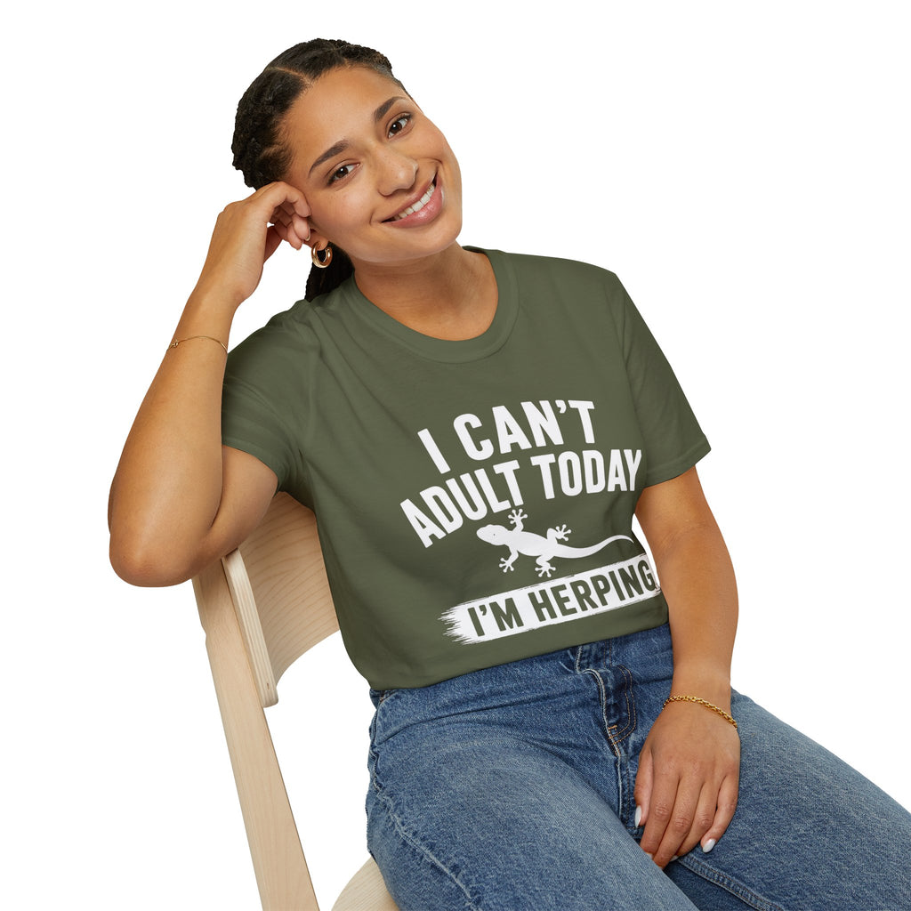 I Can't Adult Today I'm Herping Gecko Shirt | Funny Reptile Tee