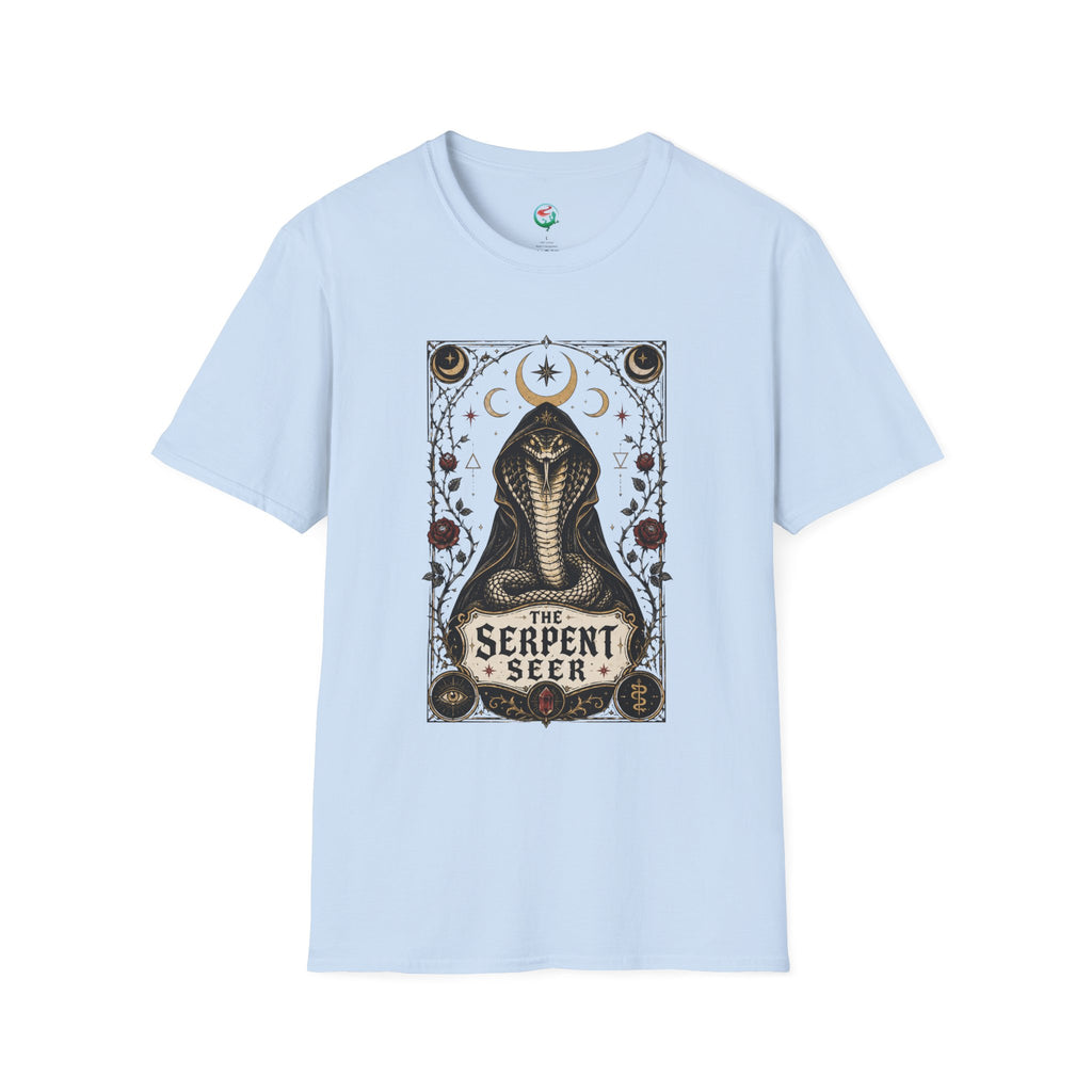 Serpent Seer T-Shirt — Mystical Cobra & Moon Phase Graphic Tee