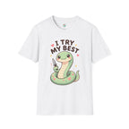 T-Shirt — Cute 'I Try My Best' Snake Graphic Tee