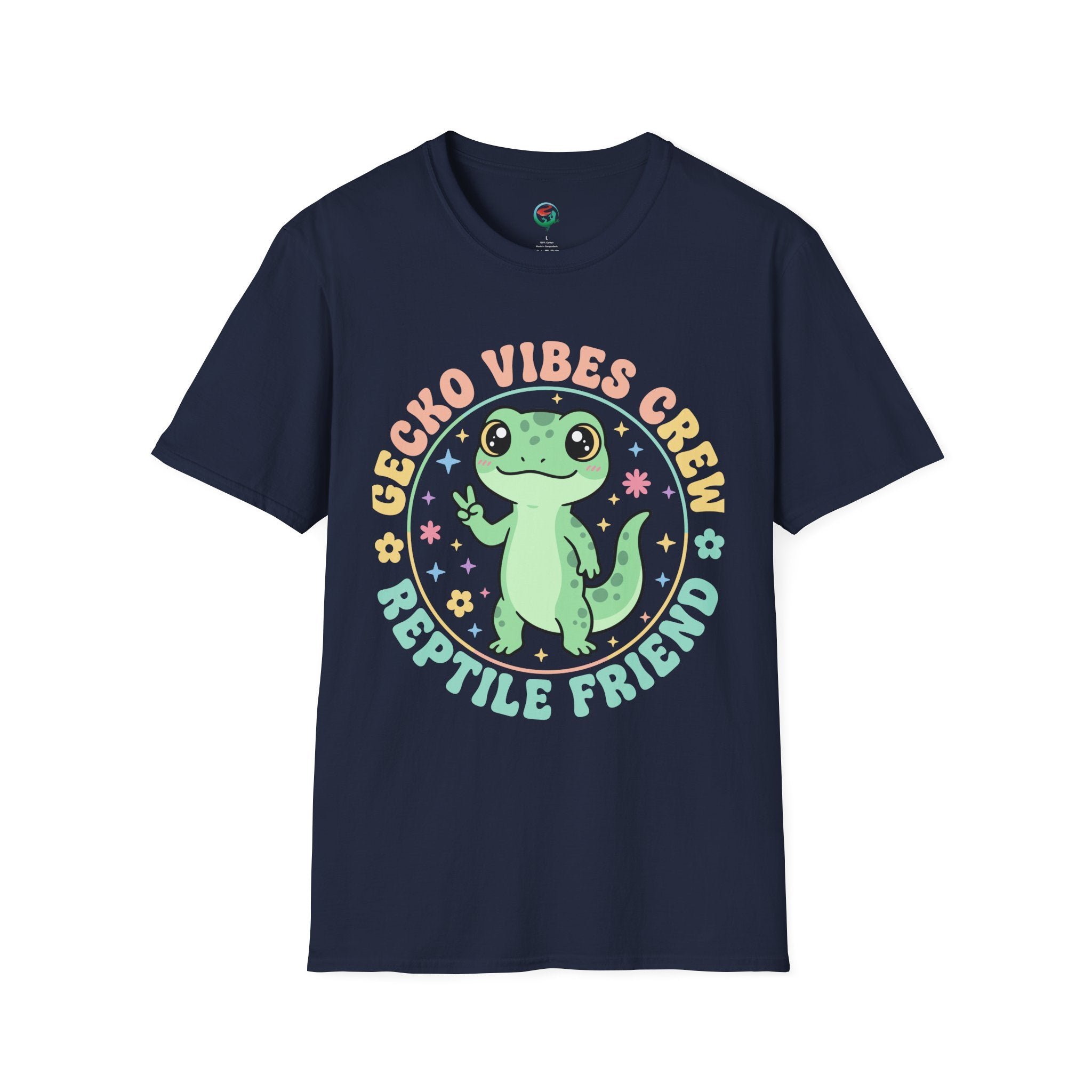 Gecko Vibes Crew T-Shirt — Cute Reptile Friend Graphic Tee