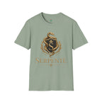 Serpente Crest T-Shirt — Gold Snake Shield Graphic