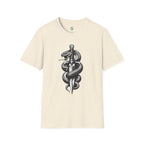 Snake and Dagger T-Shirt — Black Tattoo-Style Serpent Graphic Shirt