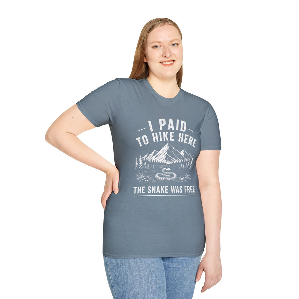 I Paid to Hike Here. The Snake Was Free. Shirt | Funny Snake Hiking Tee